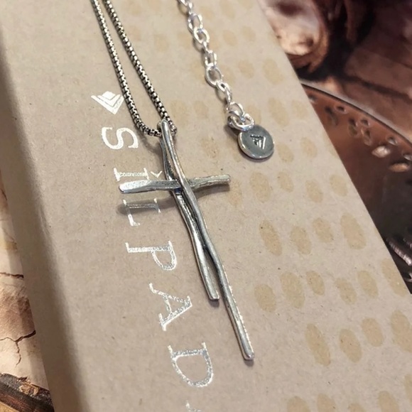 Silpada N5359 Cross Twig Pendant Sterling Silver Necklace - Picture 5 of 15